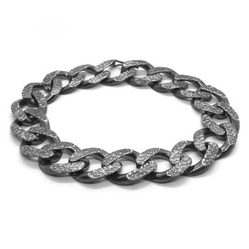 Sparkatolye Bold Gourmet Chain Silver Bracelet