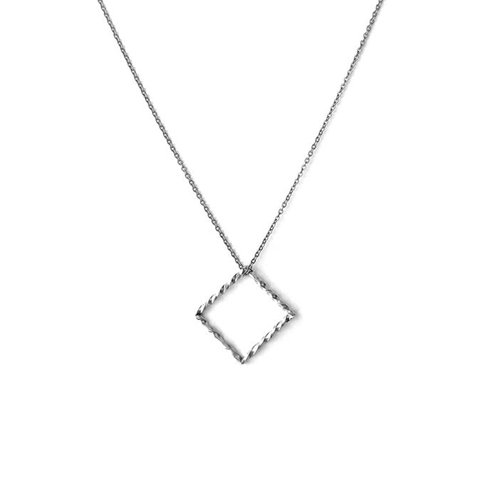Square Twist Silver Necklace